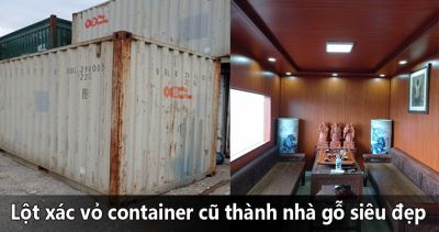 Lột xác vỏ container cũ thành nhà gỗ siêu đẹp