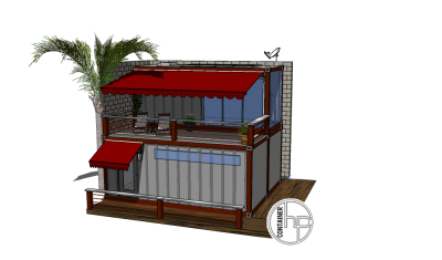 Nhà container văn phòng siêu đẹp ghép từ 3 container 20 feet
