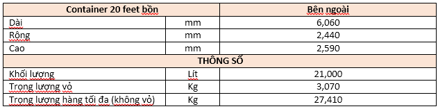 Container 20 feet chứa được bao nhiêu tấn hàng? - Ảnh 11