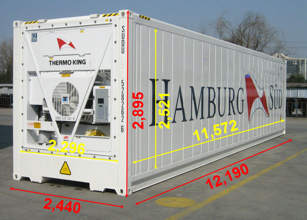Kích thước container lạnh 40 feet
