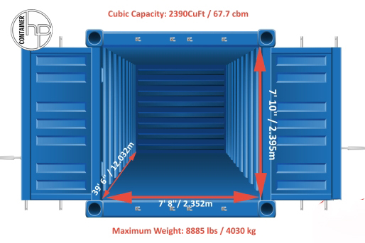 Mặt sau và cửa container