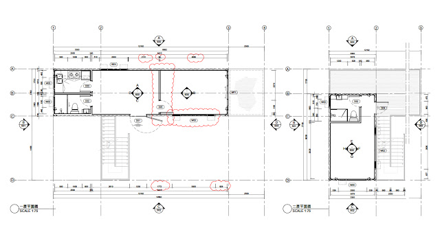 Bản thiết kế 2D của biệt thự container hồng