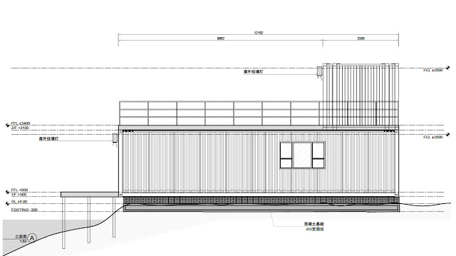 Bản thiết kế 2D của ngôi nhà container hồng
